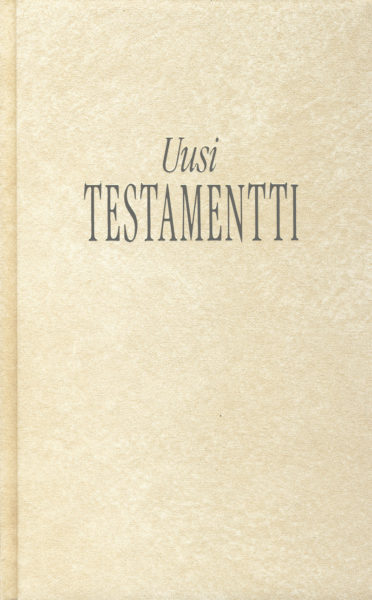 Uusi testamentti, nahkajäljitelmä, vaalea