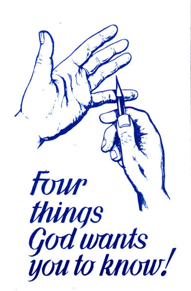 Neljä asiaa, jotka Jumala tahtoo sinun tietävän -traktaatti (englanninkielinen)