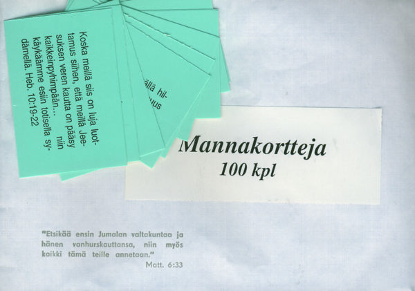 Mannakortit, 100 kpl