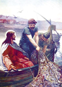 Postikortti, Jeesus ja Pietarin kalansaalis