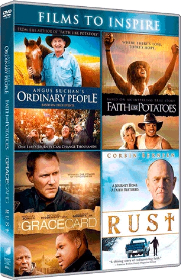 4-DVD boxi: Angus Buchan's Ordinary People, Faith like Potatoes, Gracecard & Rust DVD