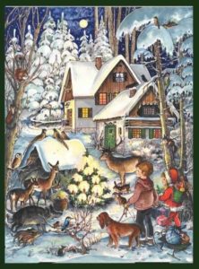 Adventtikalenteri A4, metsän eläimet Adventtikalenteri A4, metsän eläimet