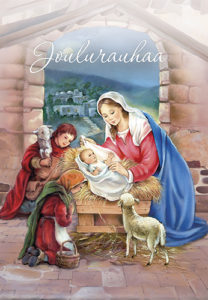 2-osainen jouluevankeliumikortti (Maria ja lapset)