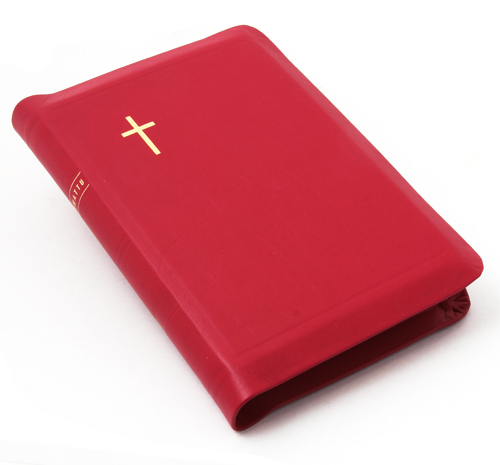 Keskikokoinen nahkakantinen Raamattu, fuksia (vetoketju, reunahakemisto)