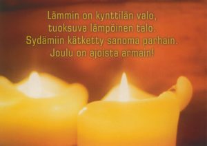 Joulukortti (Lämmin on kynttilän valo)