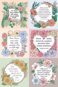 Kukkakortti - setti raamatunlauseilla Kukkakortti - setti raamatunlauseilla