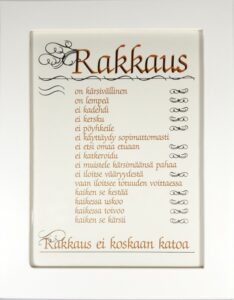 Taulu, Rakkaus on.. valkoinen, sileä kehys Taulu, Rakkaus on.. valkoinen, sileä kehys