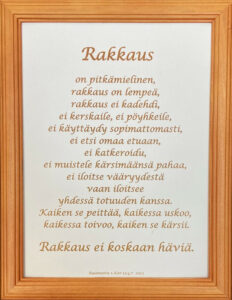 Taulu, Rakkaus on.. (hunajan ruskea, Rk 2012)