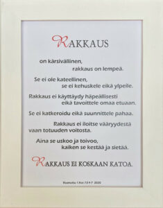 Taulu, Rakkaus on.. (valkoinen sileä, Rk 2020)