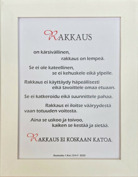 Taulu, Rakkaus on.. (valkoinen sileä, Rk 2020)