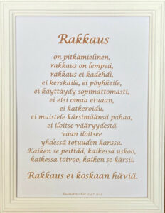 Taulu, Rakkaus on.. (valkoinen raita, Rk 2012)