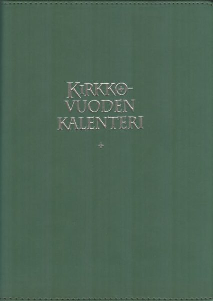 Kirkon taskukalenteri 2024 + siniset pujotuskannet, kynäpidike