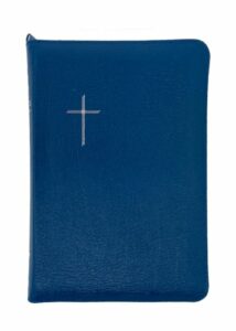 Keskikokoinen Raamattu, sininen, vetoketju, reunahakemisto, RK