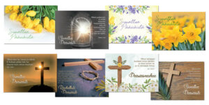 Siunattua Pääsiäistä, 8 kpl lajitelma pääsiäiskortteja