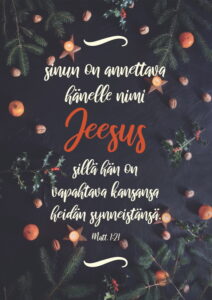 Joulukortti, sinun on annettava hänelle nimi Jeesus