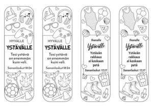 Väritettävät kirjanmerkit, Ystävälle