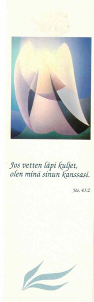 Kirjanmerkki: Merienkeli, Jos vetten läpi kuljet, olen minä sinun kanssasi. Jes 43:2