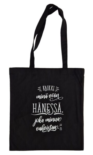 Kangaskassi, Kaikki minä voin hänessä, joka minua vahvistaa. Musta.