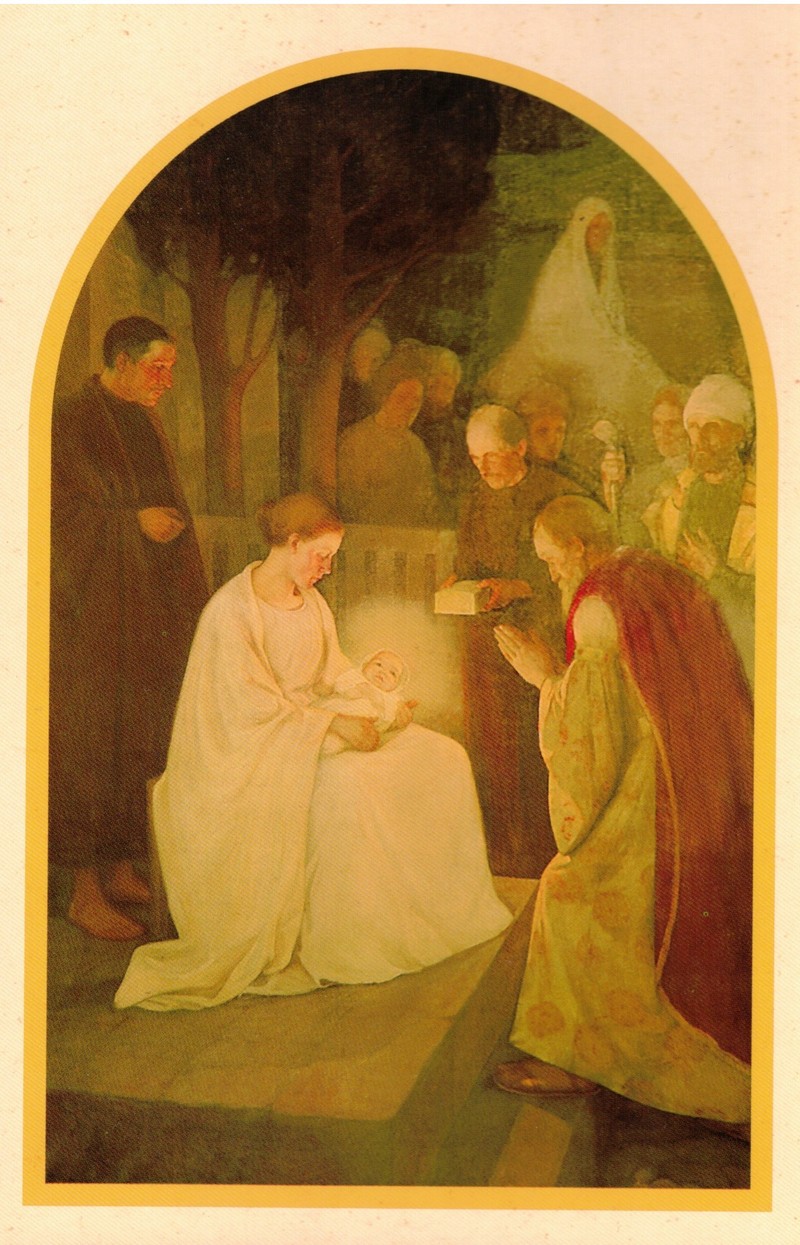 Kaksiosainen joulukortti Kuninkaiden kumarrus (Jk60)