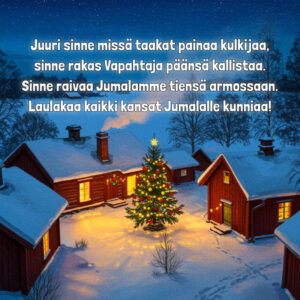 Joulukortti "Juuri sinne missä taakat" Joulukortti "Juuri sinne missä taakat"