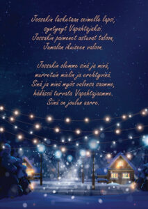 Joulukortti Jossakin lasketaan..." Joulukortti Jossakin lasketaan..."