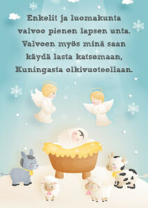 Joulukortti Enkelit ja luomakunta..." Joulukortti Enkelit ja luomakunta..."