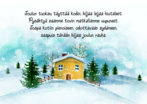 Joulukortti "Joulun tuoksu täyttää kodin..." Joulukortti "Joulun tuoksu täyttää kodin..."