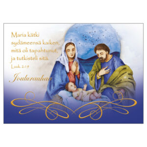 Joulukortti: "Maria kätki sydämeensä"